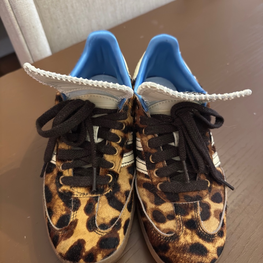 adidas Leopard Print Sneakers with Blue Lining